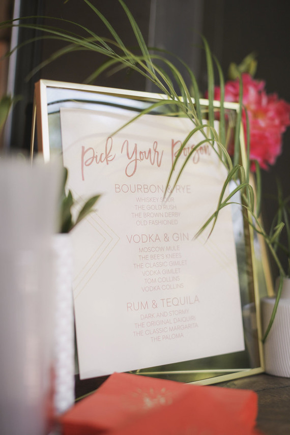 Bar menu