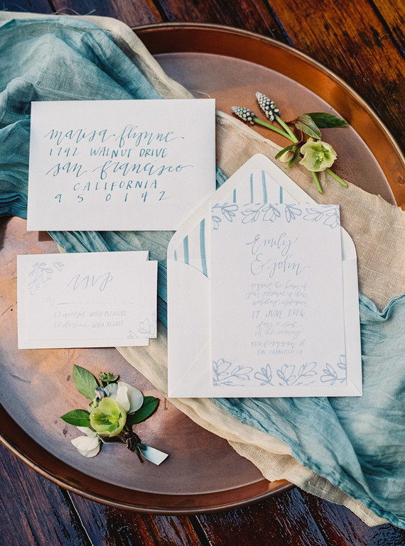 Blue wedding invites