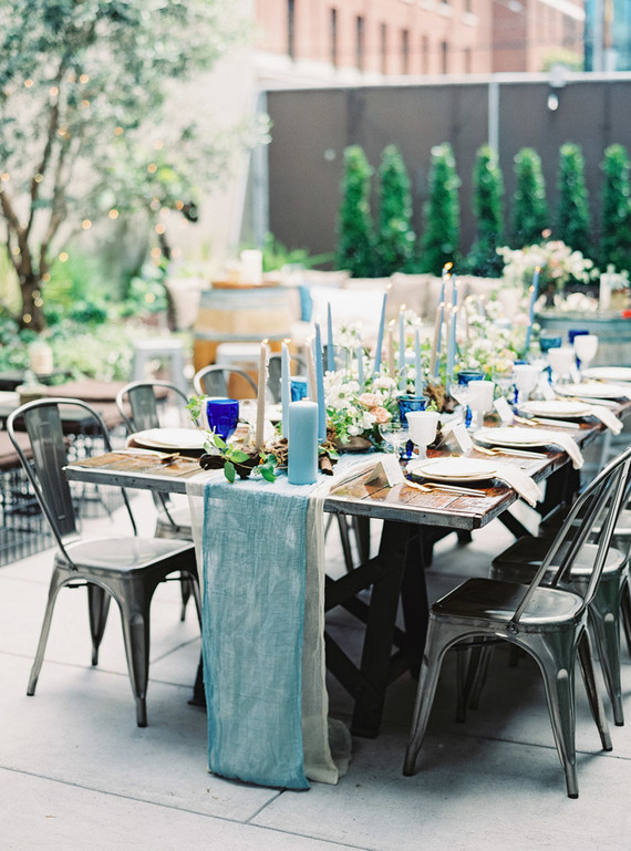 Blue spring tablescape