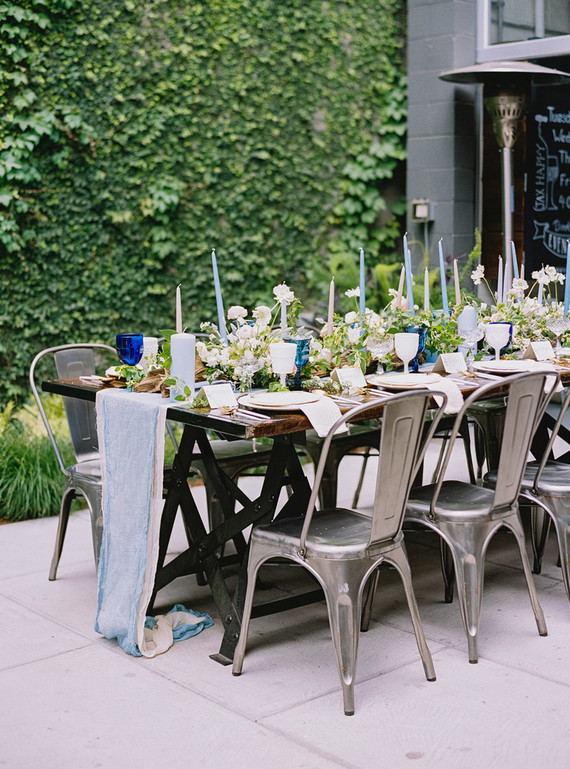 Blue spring tablescape