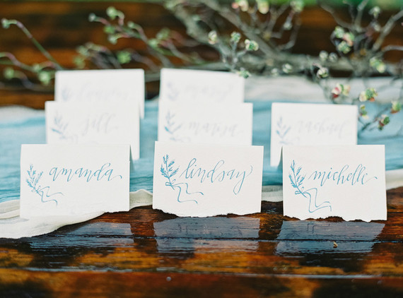 Watercolor escort cards