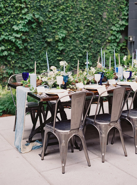 Blue spring tablescape