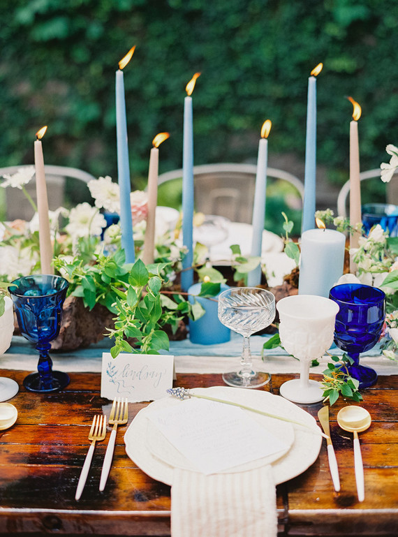 Pink and blue candles