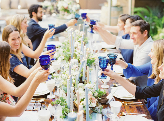 Blue glassware