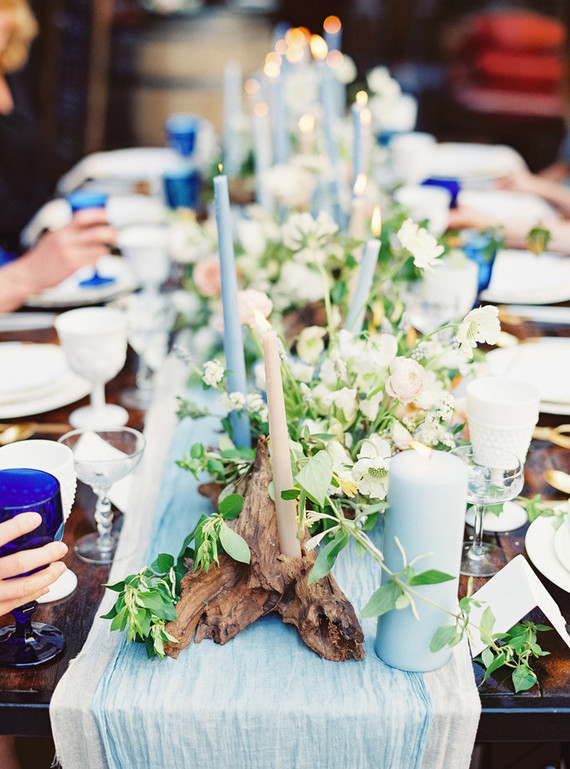 Blue spring tablescape