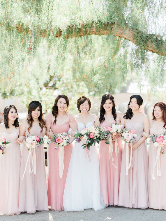 Pink bridesmaids
