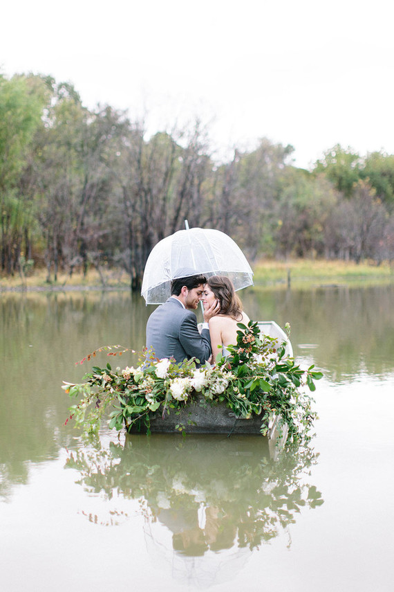 Romantic lakeside elopement