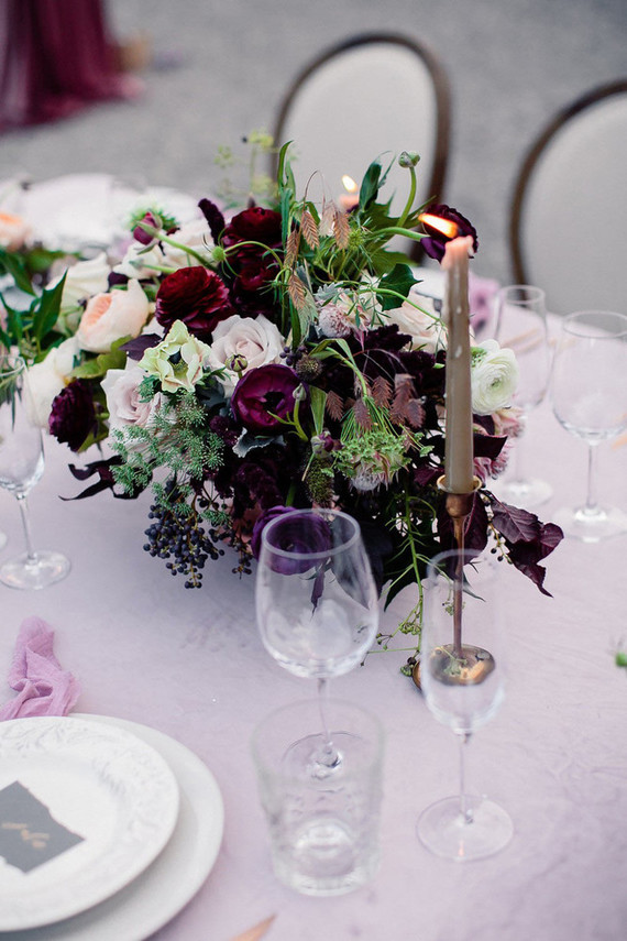 Moody wedding flowers