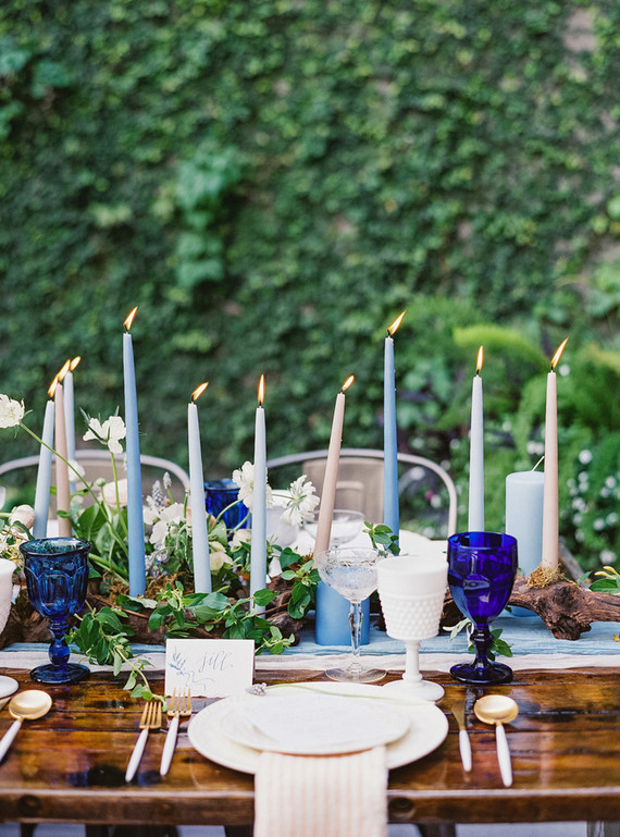 Blue spring tablescape