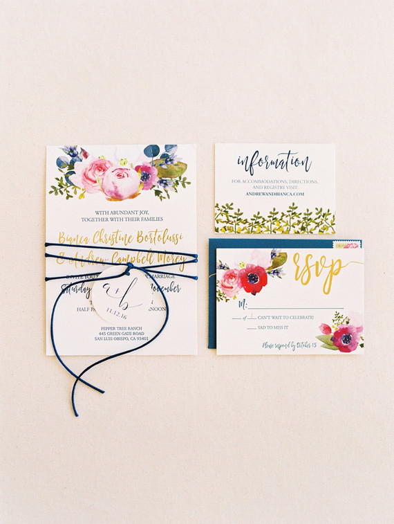 Floral wedding invitations