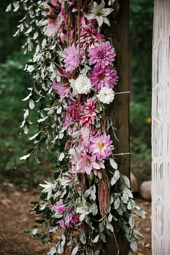 Pink wedding flowers