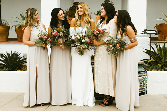 Neutral bridesmaids