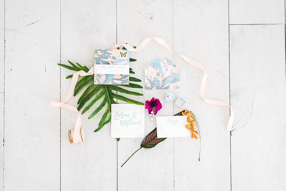 Tropical wedding invitations