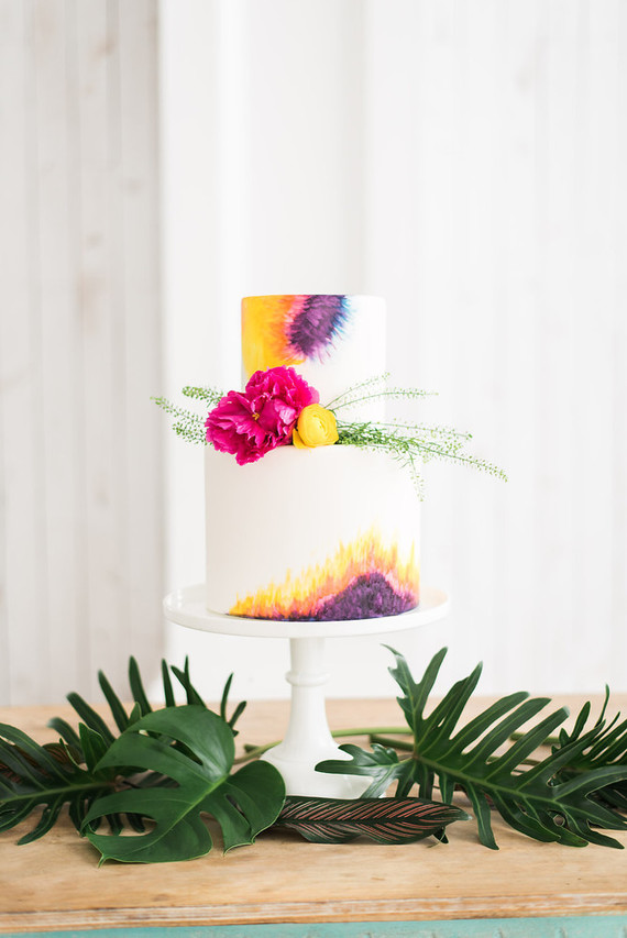 Colorful wedding cake