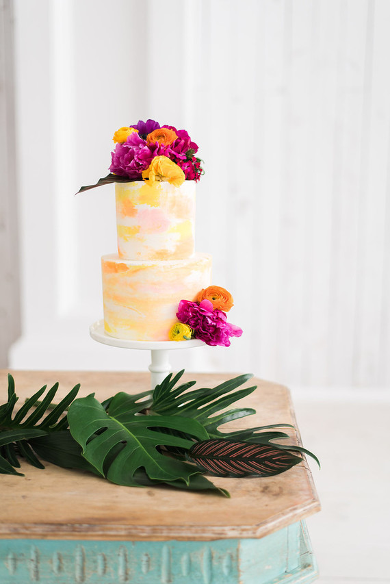 Colorful wedding cake