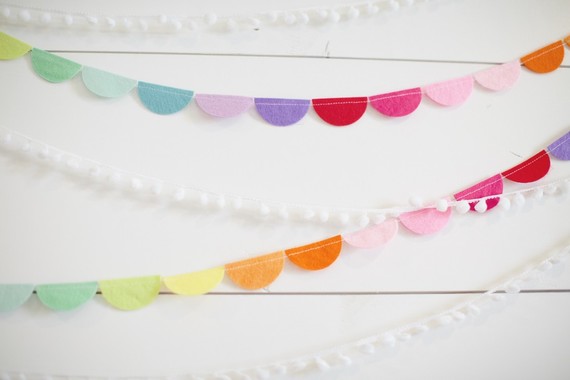 rainbow felt garland