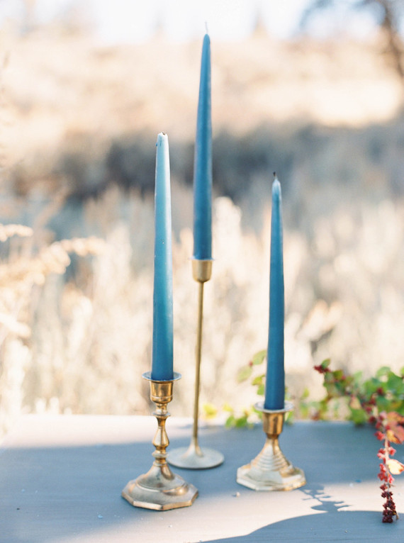 Blue taper candles