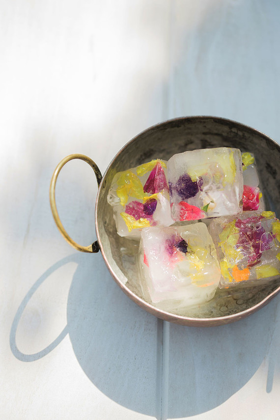 Floral ice cubes