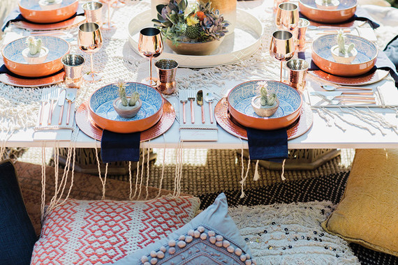 Copper place setting