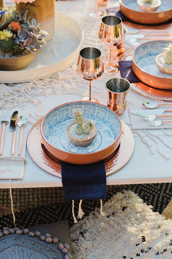 Copper place setting