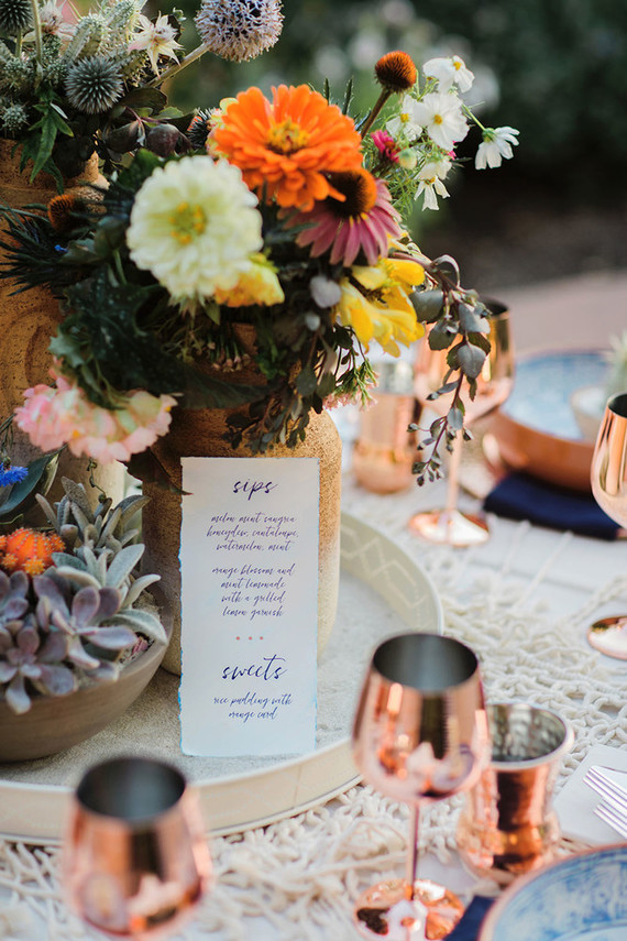 Bridal shower menu