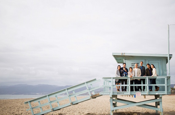 multi generation family photos at the beach