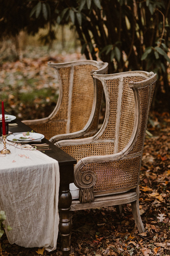 Moody wedding decor