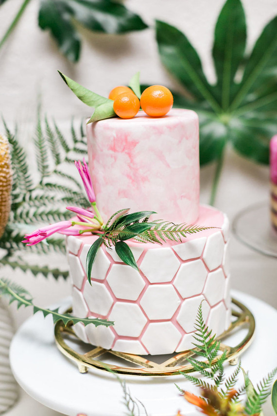 Pink wedding cake