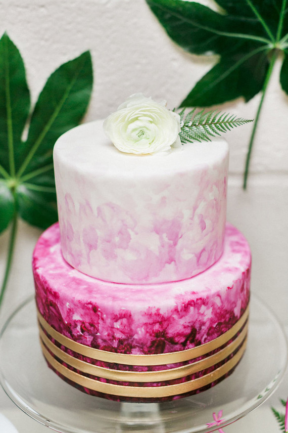 Pink wedding cake