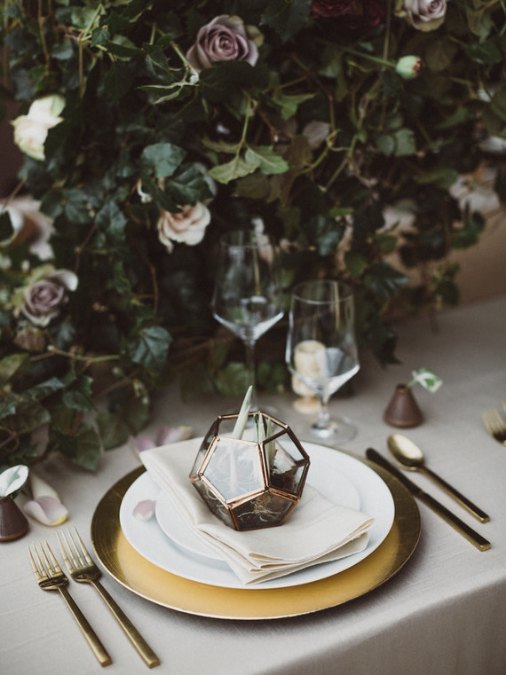 Gold place setting