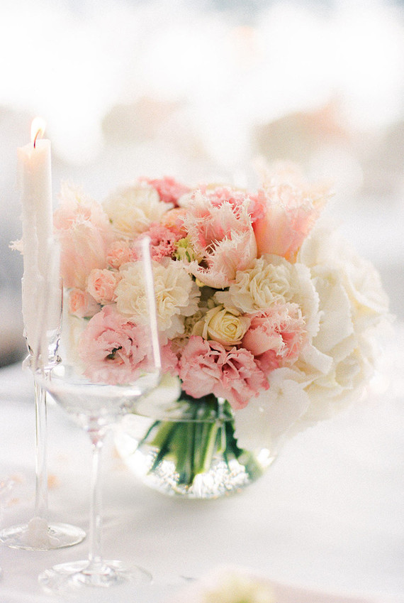 Blush centerpieces