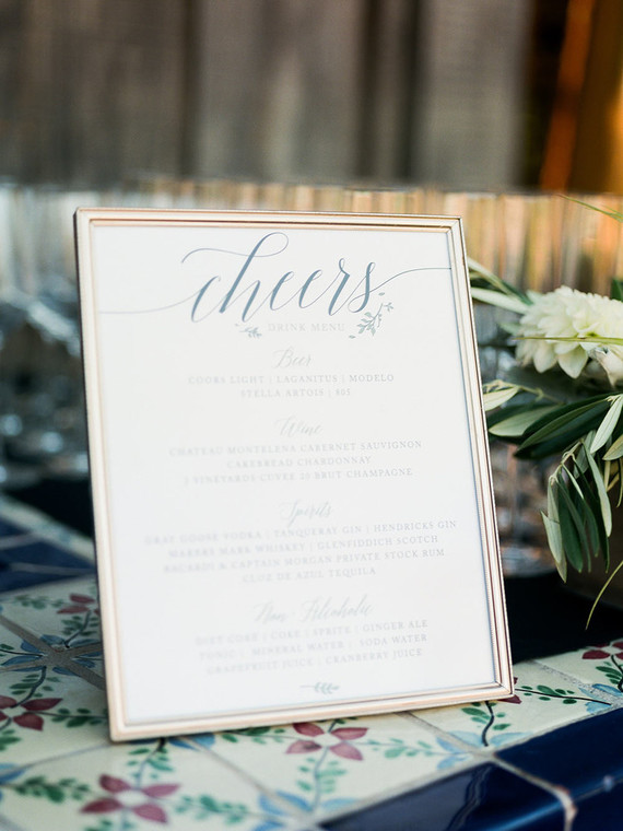 Cocktail menu