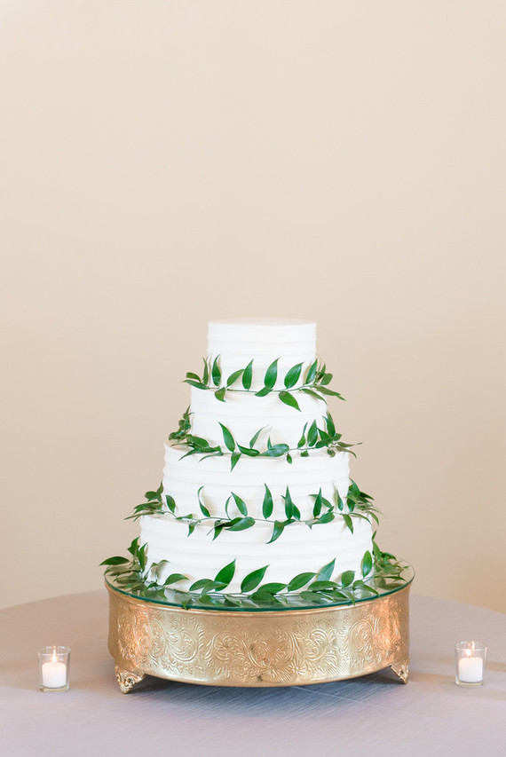 Wedding cake with greenery