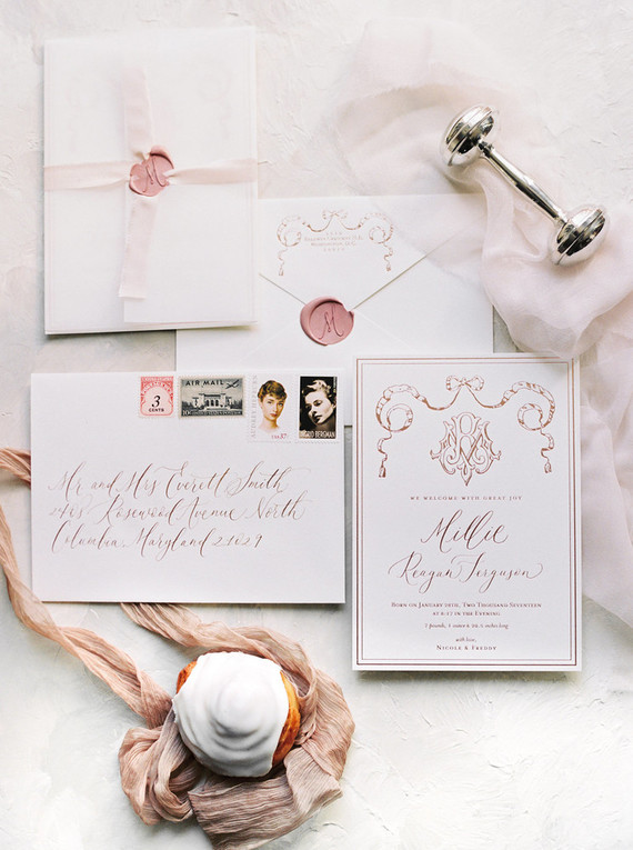 elegant baby announcements