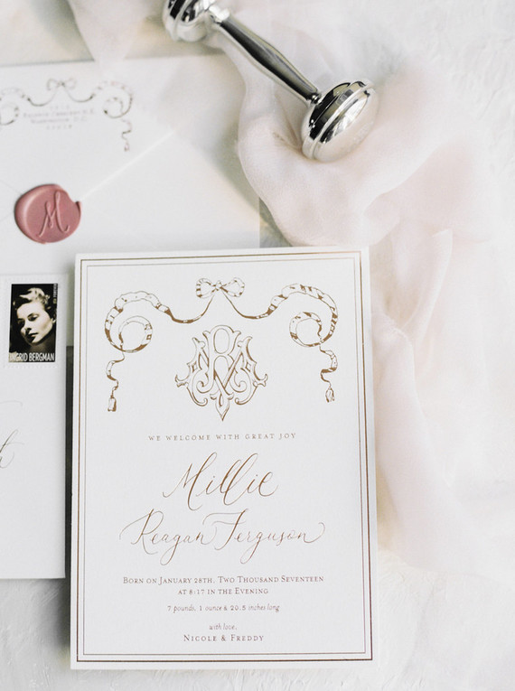 elegant baby announcements Inspiration