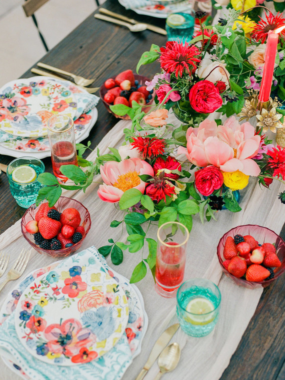 Peony centerpieces