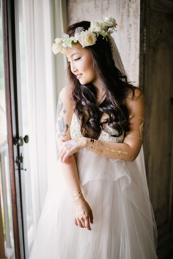 White flower crown