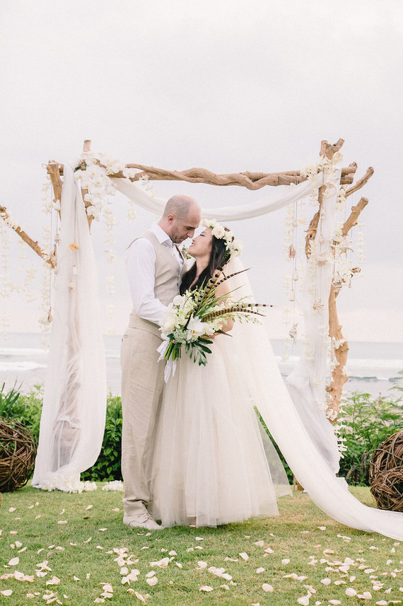 Bohemian bride and groom
