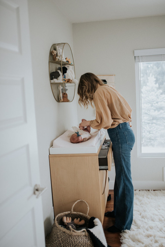 moody modern girl's nursery Inspiration