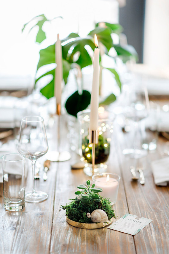 Green and white decor
