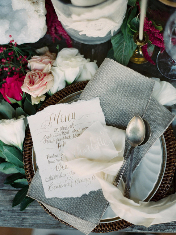 Calligraphy menu