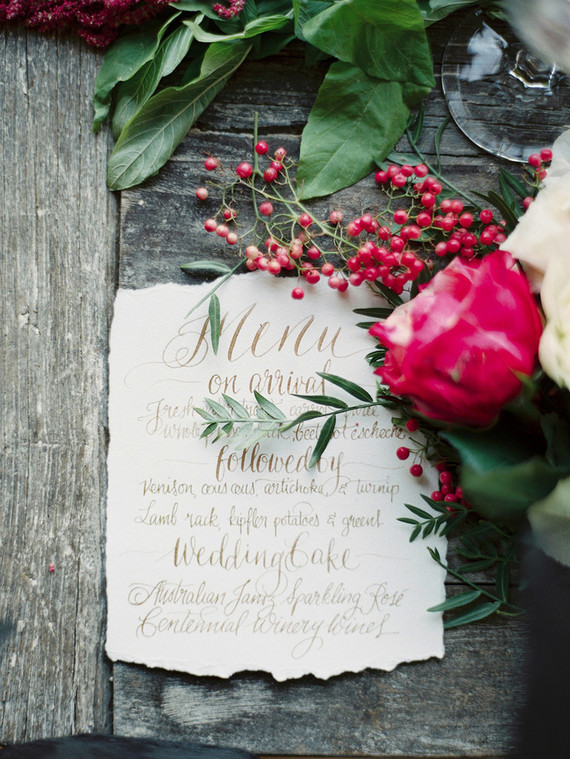 Calligraphy menu Inspiration