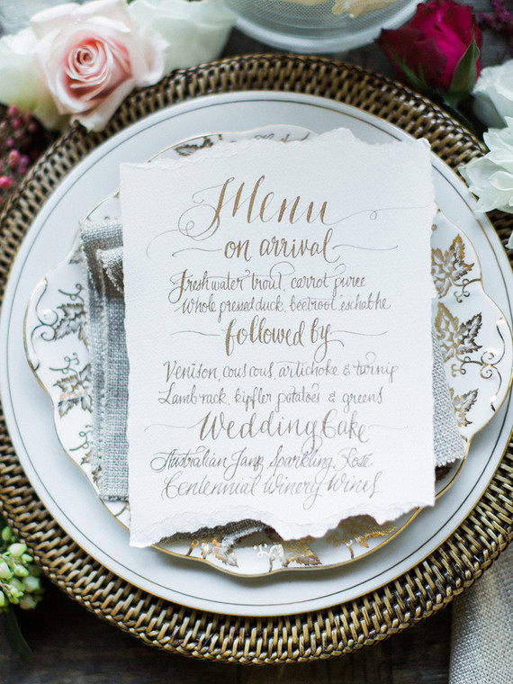 Elegant menu
