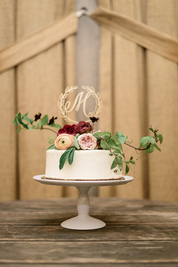 Monogram wedding cake