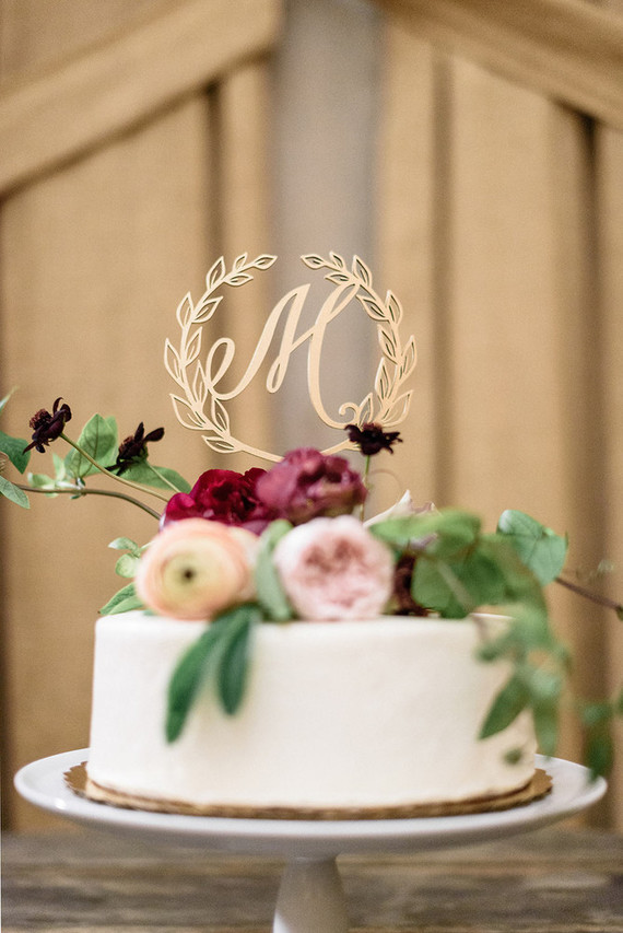 Monogram wedding cake