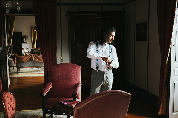 Groom getting ready portrait