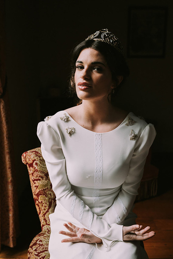 Moody bridal portrait