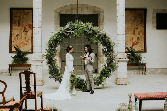 Wedding ceremony greenery