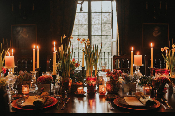 Moody wedding tablescape