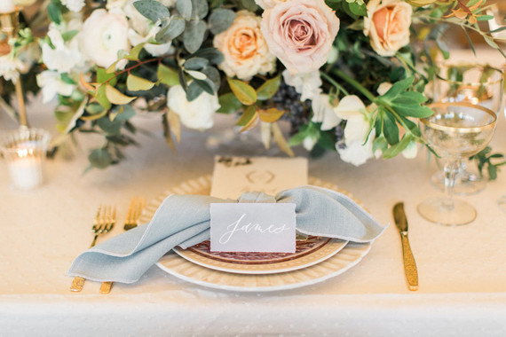 Blue place setting
